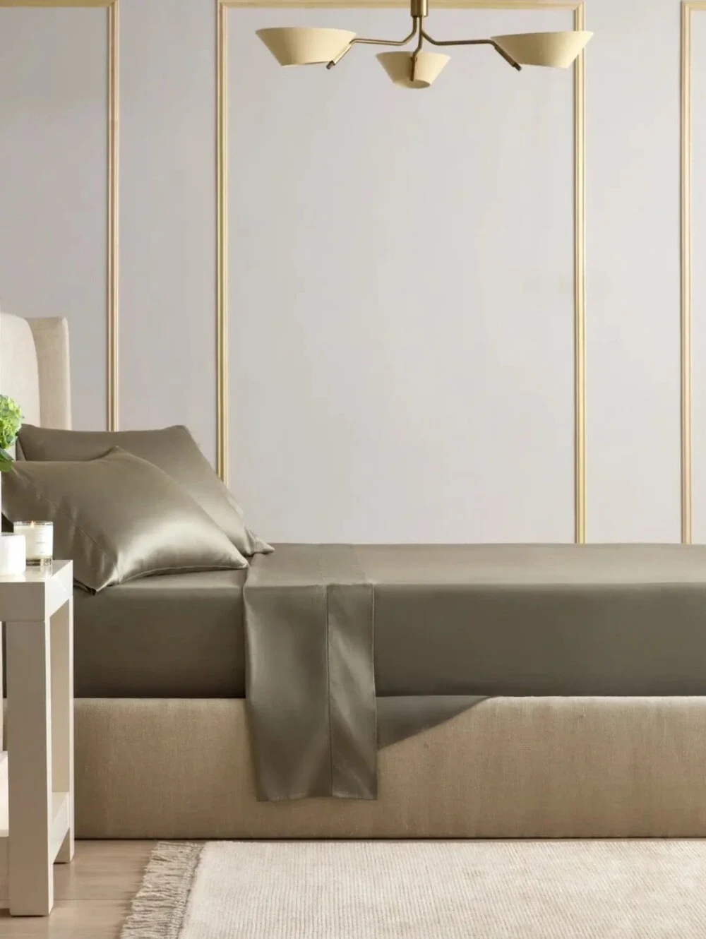 QUINCE Signature Giza Cotton Sateen Sheet Set King Dried Sage